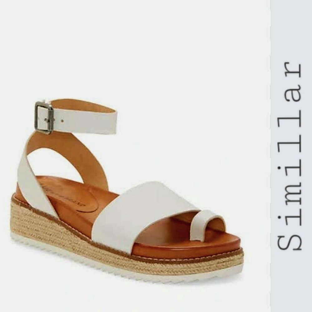 OKER Leather Platform Sandals/ Bone/NEW